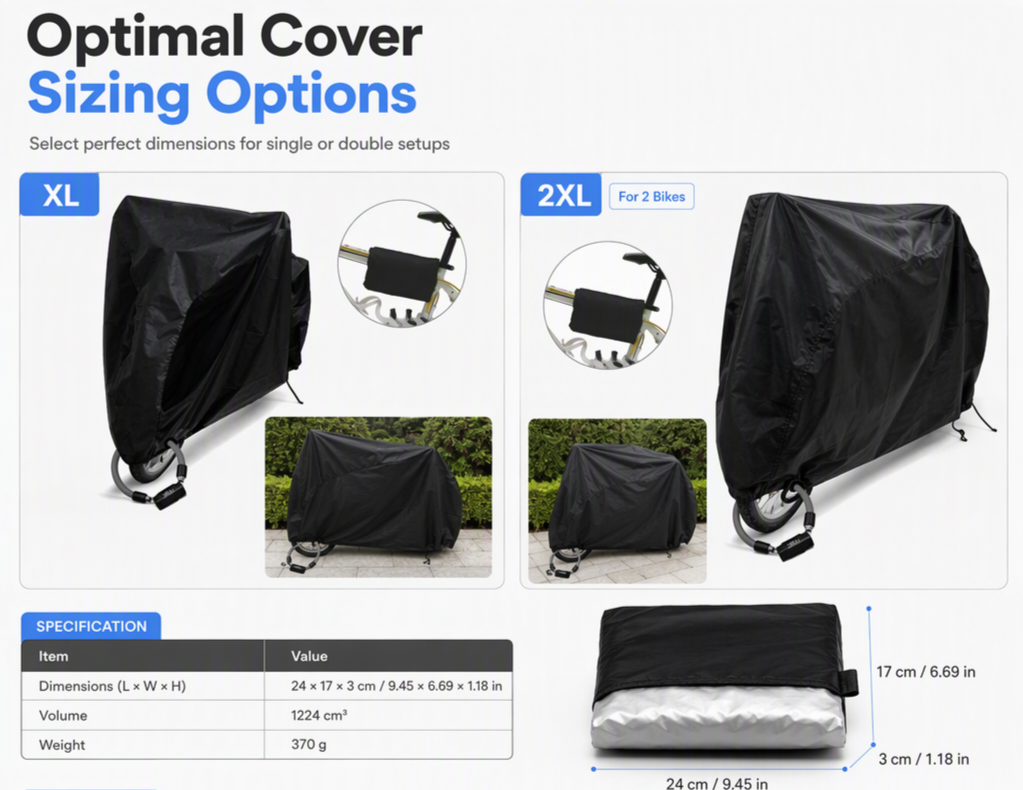 🚲 All-Weather Bike Cover: Waterproof, Silver Coating, Windproof, for Single & Double Bikes
