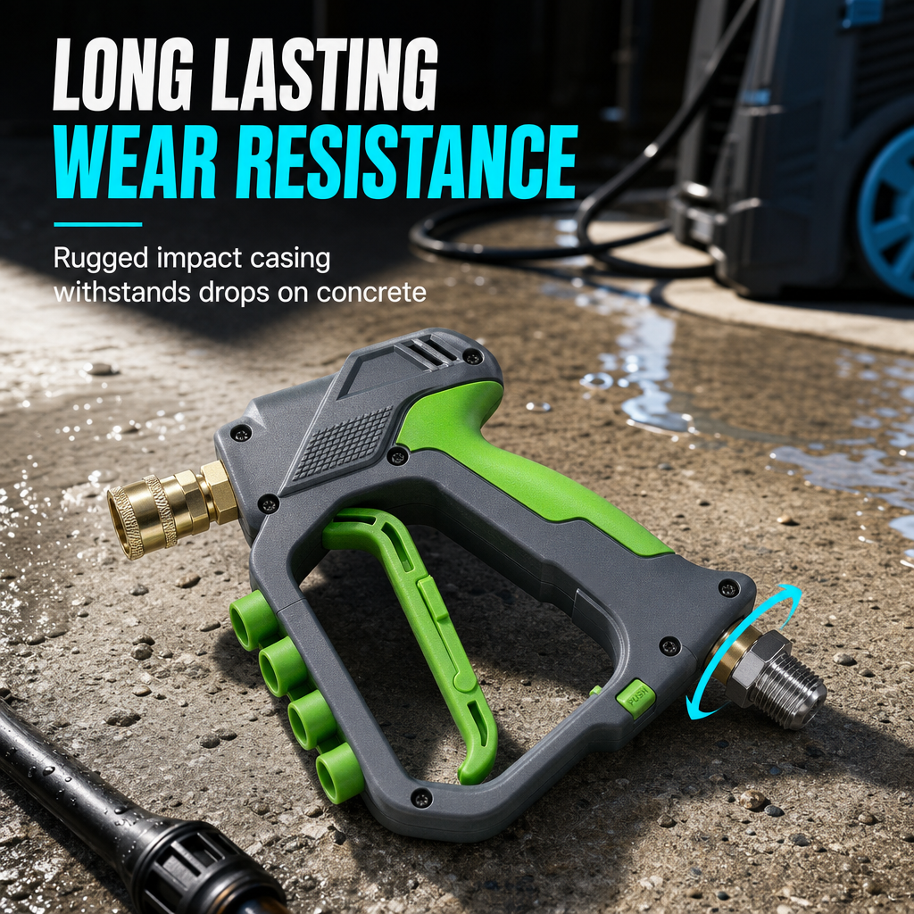 🔧 High Pressure Spray Gun: 280-Bar, Brass Core, Trigger Lock, for Car & Garden