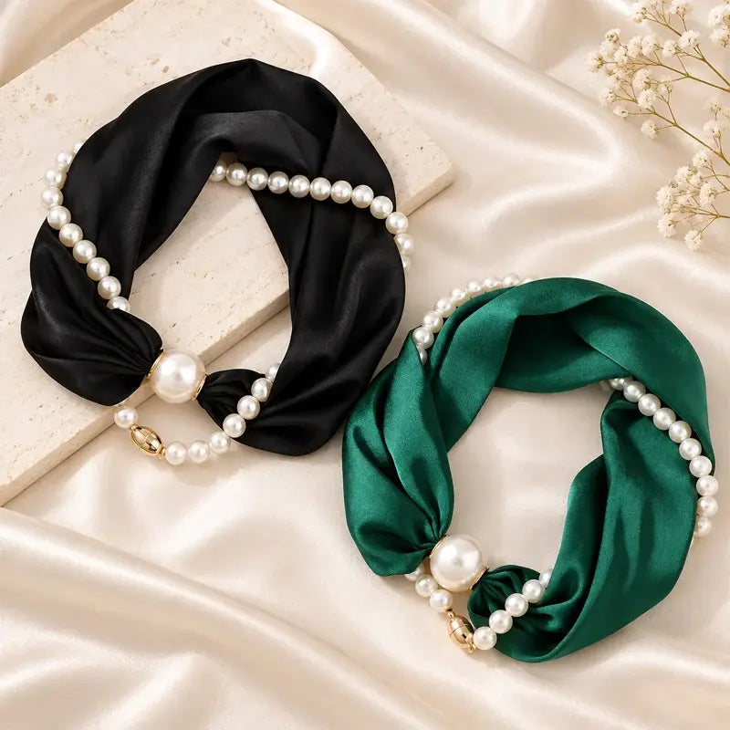 🧣 Pearl Scarf Necklace: Elegant Finishing Touch, Multi-Color, for Casual & Occasion Wear