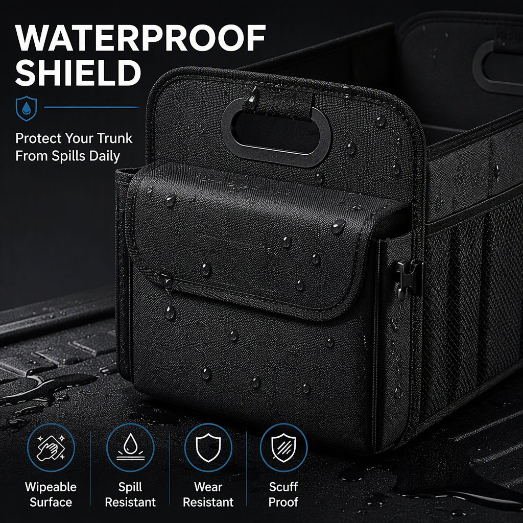 🚗 52L Car Boot Organiser: Heavy-Duty, 3-in-1 Foldable, Waterproof Oxford, Stable
