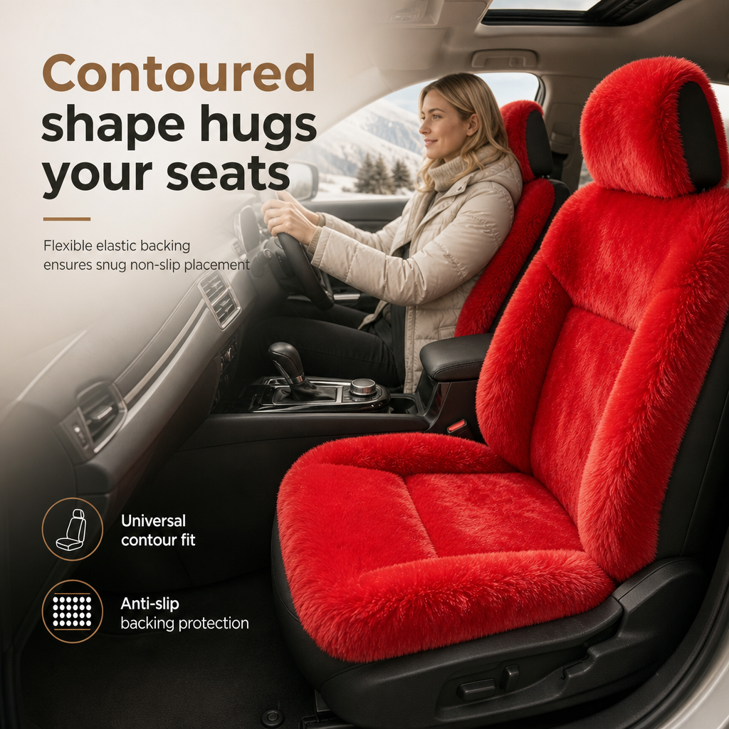 🚗 Plush Car Seat Cover: Winter Warm, Universal Fit, Soft & Non-Slip