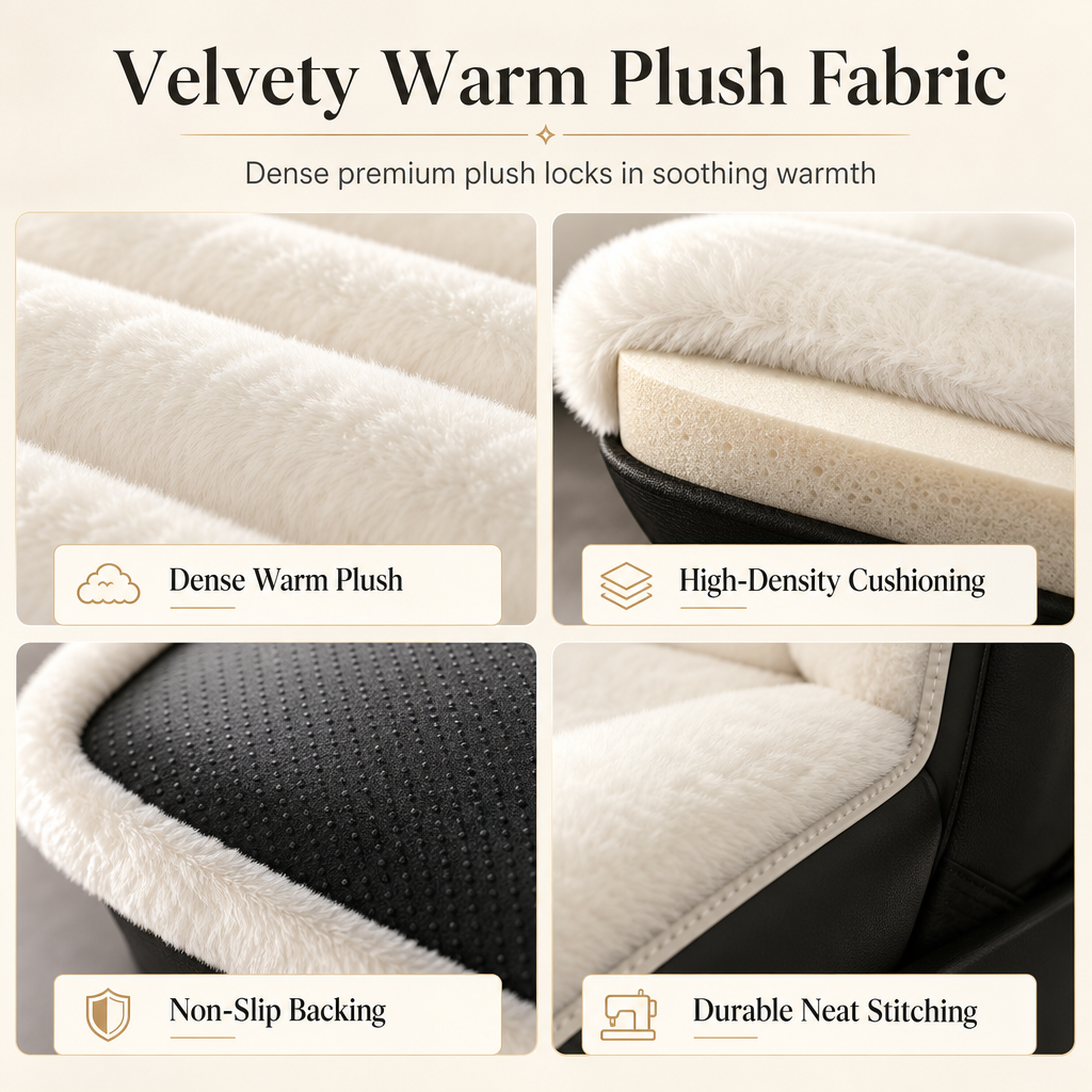 🚗 Plush Car Seat Cover: Winter Warm, Universal Fit, Soft & Non-Slip