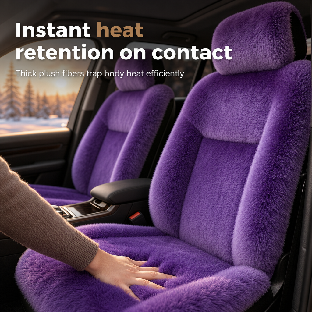 🚗 Plush Car Seat Cover: Winter Warm, Universal Fit, Soft & Non-Slip