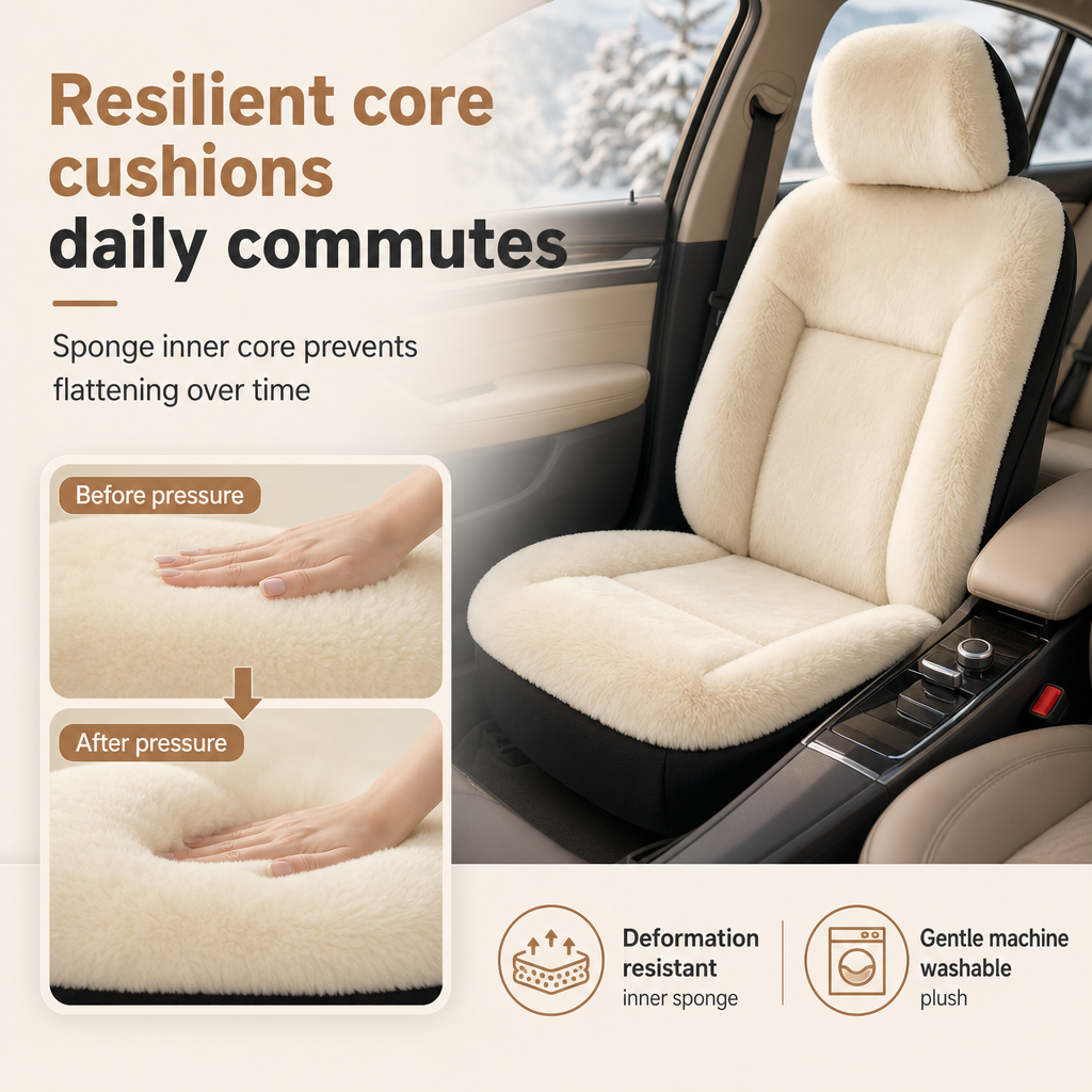 🚗 Plush Car Seat Cover: Winter Warm, Universal Fit, Soft & Non-Slip