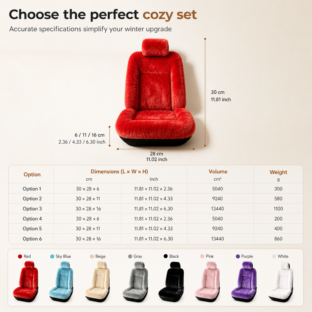 🚗 Plush Car Seat Cover: Winter Warm, Universal Fit, Soft & Non-Slip