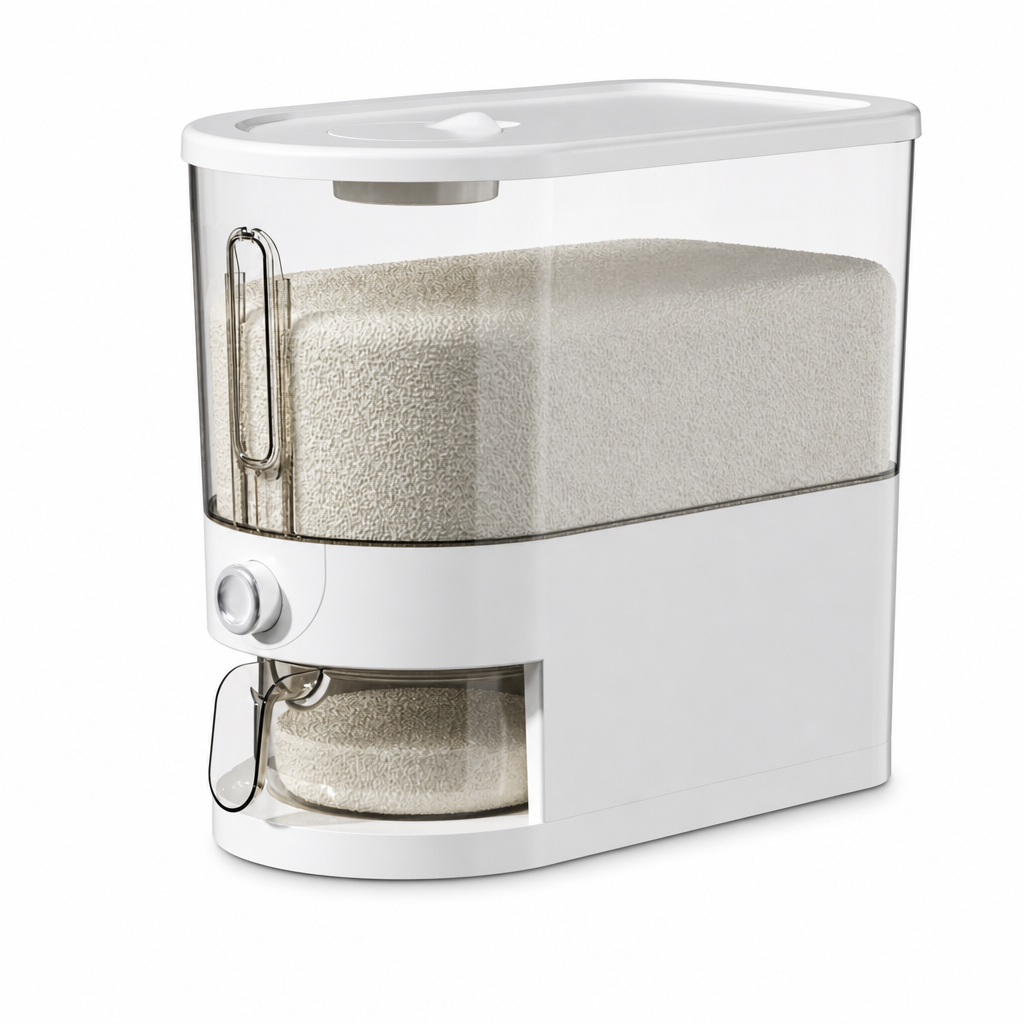 🍚 One-Touch Rice Dispenser: Airtight Seal, Measured Portions, Pest-Proof Storage