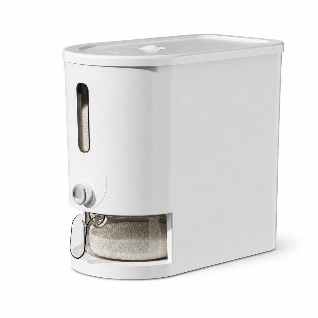 🍚 One-Touch Rice Dispenser: Airtight Seal, Measured Portions, Pest-Proof Storage